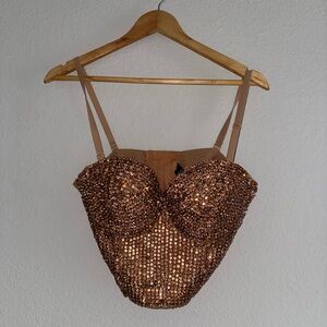 Rose gold Rhinestone top